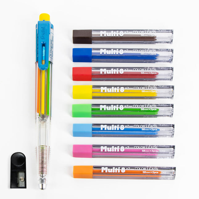 Pentel 8 Color Automatic Pencil Box Set, Assorted 
