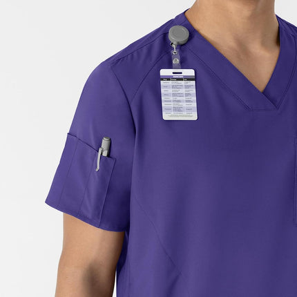 WonderWink Mens Men's V-Neck Scrub Top, Grape, 3X