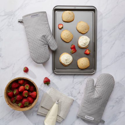 KitchenAid Asteroid Oven Mitt Set, 7"x12.5", Grey, 2 Piece