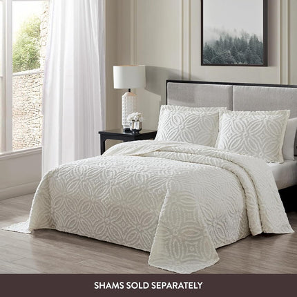 Beatrice Home Fashions Wedding Ring Chenille Bedspread, Queen