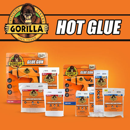 Gorilla 104987 Full Size Hot Glue Gun and Sticks, Gun & Glue, Orange