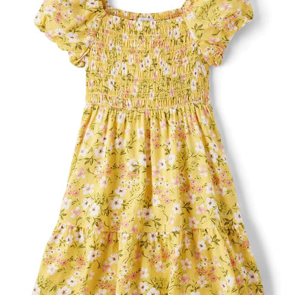 The Children's Place Robes de cérémonie habillées à manches courtes pour bébé fille, manches bouffantes à fleurs or coucher de soleil, TG