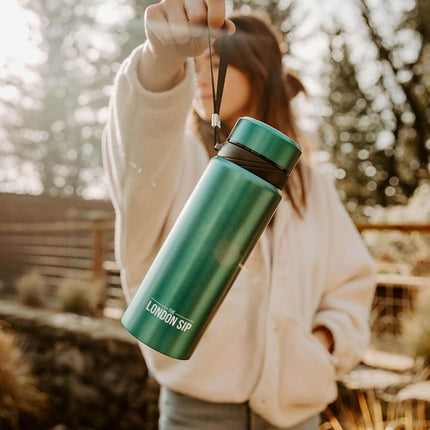 25 oz Multi-Function Travel Mug and Tumbler | Tea Infuser Water Bottle | Fruit Infused Flask | Hot & Cold Double Wall Stainless Steel Coffee Thermos | by Here & Now Supply Co. Celestial Blue