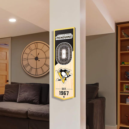 YouTheFan NHL Pittsburgh Penguins - PPG Paints Arena 3D Banner, Team Colors, 6" x 19"