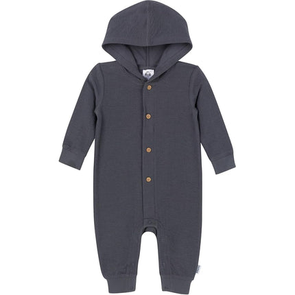 Gerber Unisex Baby Baby Boys' and Baby Girls' Hooded Romper, Charcoal, 0-3 Months