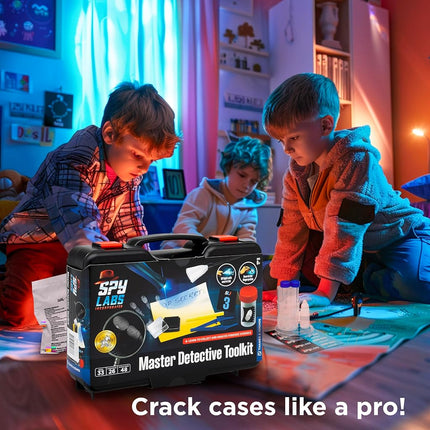 Spy Labs Master Detective Toolkit V2 | Forensic Science Kit | Gather & Document Evidence, Play | Fingerprints, Footprints, Tire Tracks | 32-Page Experiment Storybook, Age 8+