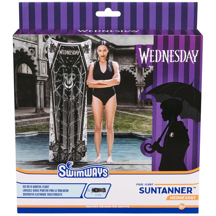 Swimways Wednesday Suntanner Pool Float, Inflatable Pool Floats & Kids Pool Toys, Swimming Pool Accessories & Beach Essentials for Teens Aged 14 & Up