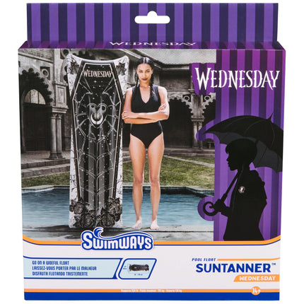 Swimways Wednesday Suntanner Pool Float, Inflatable Pool Floats & Kids Pool Toys, Swimming Pool Accessories & Beach Essentials for Teens Aged 14 & Up