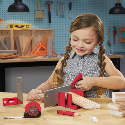 Little Tikes Creative Construction Measure & Cut Set with 5 Accessories, Pretend Play Construction Set, for Boys and Girls Ages 3+ Years
