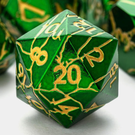 Metal Dice for DND - Ancient Cracked Lightning - G