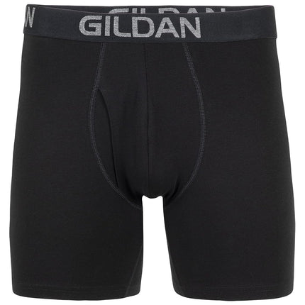 Gildan Men's Cotton Stretch Boxer Brief, Multipack, Heather Dark Grey/Black Soot/Green Midnight (5-Pack, Regular Leg), L (Pack of 5)