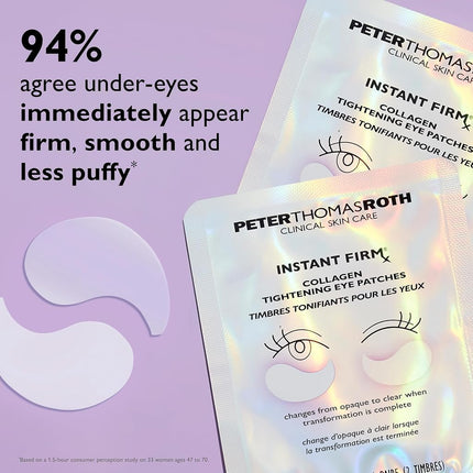 Peter Thomas Roth | Instant FIRMx® Collagen Tightening Eye Patches | Eye Patches For Firming Under-Eye Bags & Wrinkles | Eye Masks For Puffiness