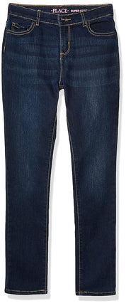 The Children's Place Girls' Super Skinny Jeans, Dark Twilight Wash, 8 Slim