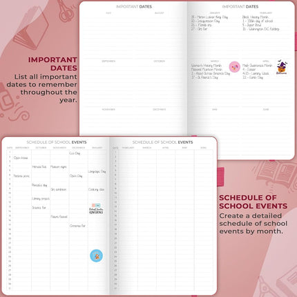Clever Fox Teacher Planner, School & Homeschool Book, B5 Size Fuchsia