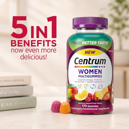 Centrum Multigummies Gummy Multivitamin for Women, Fruit, 170 Count
