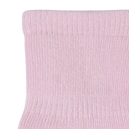 Gerber Baby 8-Pack Wiggle-Proof Jersey Crew Socks, Light Pink, 5T