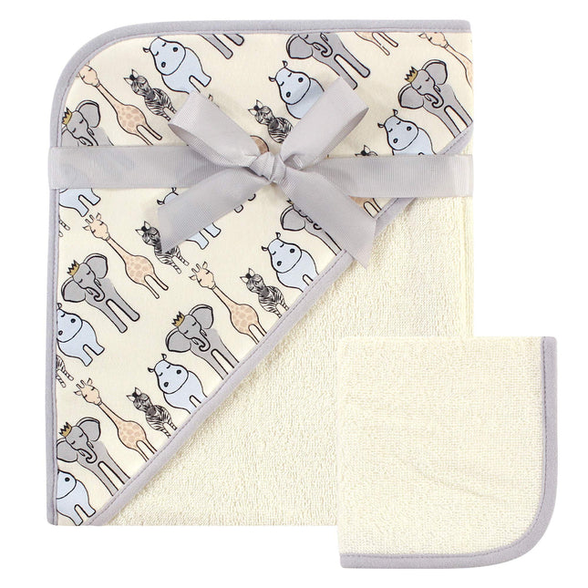 Hudson Baby Unisex Baby Cotton Hooded Towel and Wa