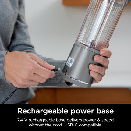 Batidora Portátil Ninja Blast y Accesorios, Inalámbrica, Vaso de 530 ml, Batidora Personal para Batidos y Smoothies, Tapa Antiderrames y Boquilla para Beber, Cable USB-C, Piezas Aptas para Lavavajillas, Sin BPA, Gris, CL155AGY