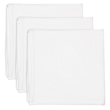 HonestBaby Lot de 3 langes en coton biologique, Blanc éclatant, Taille unique