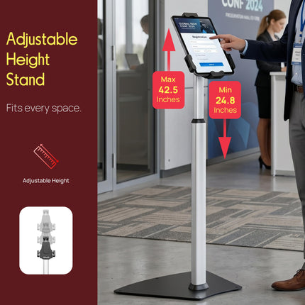 Pyle Audio Universal Tamper-Proof Anti-Theft iPad/Tablet Kiosk Floor Stand Mount Holder
