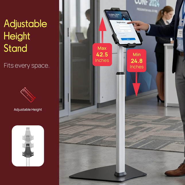 Pyle Audio Universal Tamper-Proof Anti-Theft iPad/Tablet Kiosk Floor Stand Mount Holder