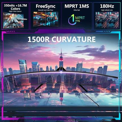 Z-Edge UG27 27-inch Curved Gaming Monitor 16:9 1920x1080 200/144Hz 1ms Frameless LED Gaming Monitor, AMD Freesync Premium Display Port HDMI Build-in Speakers