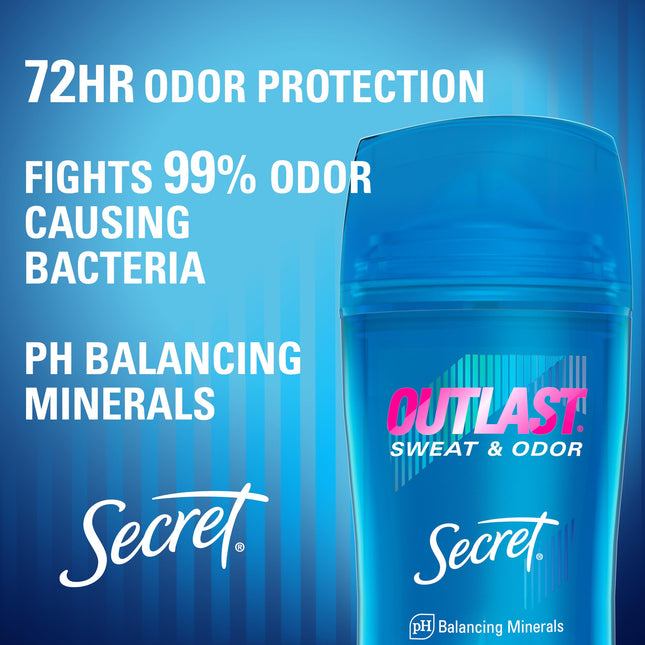 Secret Outlast Antiperspirant and Deodorant Clear Gel, Completely Clean - 2.6 Oz Each, Pack of 2