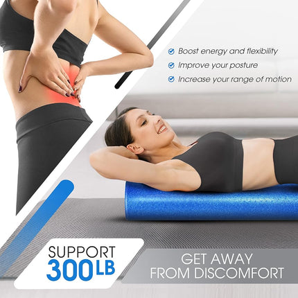 Yes4All EPP Foam Roller for Back, Legs, Physical Therapy, Exercise, Deep Tissue, and Muscle Massage – Extra Firm High-Density Foam Roller – Support Pain Relieved, Back, Legs, and Muscle Recovery