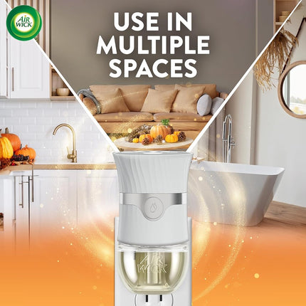 Air Wick Ambientador Eléctrico Recambio, 5 unidades, Calabaza Especiada, Ambientador, Aceites Esenciales, Aroma de Otoño, Decoración de Otoño