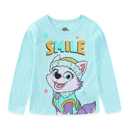 Nickelodeon Girl's 3-Pack Paw Patrol Long Sleeve Graphic Tee Shirt, Pink/Grey/Blue, 6