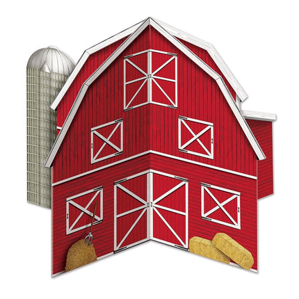Beistle Red 52194, 3 Piece 3-D Barn Centerpieces, 10", Paper, Multicolored