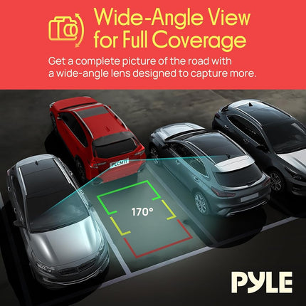 Pyle Rearview Back-Up Camera - Parking Reverse Cam with Distance Scale Line Display, Night Vision, Waterproof, PLCM11