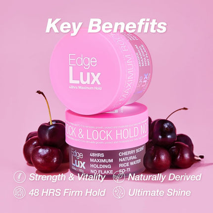 Lux Collection Edge Lux Edge Control Wax, 48 Hours, Maximum Retention Without Flaking, Natural Ingredients, Scented Conditioner, Styling Gel for Tough Hair, 1 Piece