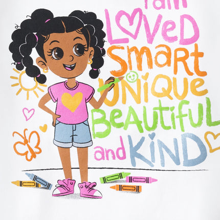 The Children's Place Baby Girls' and Toddler Assorted Everyday Short Sleeve Graphic T-Shirts,multipacks, Cute Kid/Happy/Girl Words, 12-18 Months
