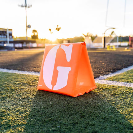 GoSports Football Field Yard Line Markers, Set of 11, High Visibility Weighted Yardage Markers with Portable Carrying Case