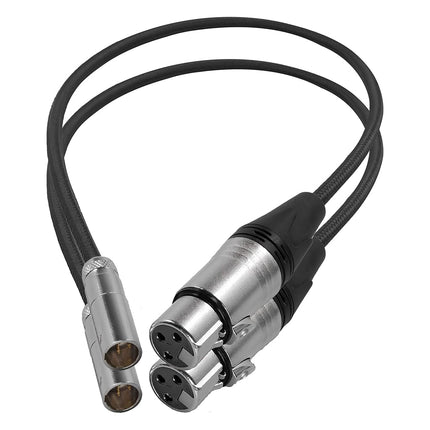 KONDOR BLUE | Mini XLR Male to XLR Female 16" Audio Cable (2 Pack) for BMPCC & C70 | Connect a Microphone or Audio Mixer to Your Camera | Black