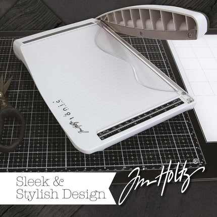 Tonic Studios Tim Holtz Tonic Guillotine Comfort Paper Trimmer 8.5-inch by Tim Holtz Grey/Red, Acrylic, Multicolour, 4.29x19.32x31.36 cm