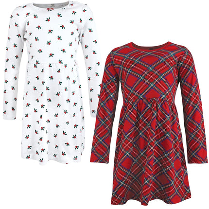 Hudson Baby Baby Girls' Cotton Dresses, Red Tartan, 9-12 Months