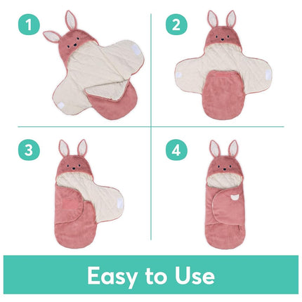 GUND Baby Oh So Snuggly Bunny Blanket Wrap, Plush Hooded Baby Blanket Wrap for Newborns, Pink/Cream, 26”