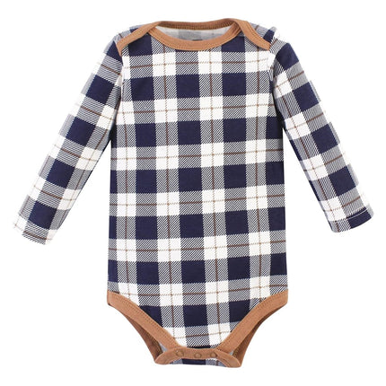 Hudson Baby Unisex Baby Cotton Long-Sleeve Bodysuits, Football Huddles 3-Pack, 6-9 Months, Football Huddles 3-pack, 6-9 Months