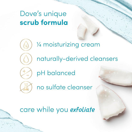 Dove Moisturizing Body Scrub – Coconut & Lime, pH‑Balanced Whipped Texture, Skin‑Renewing Exfoliator, 15 oz
