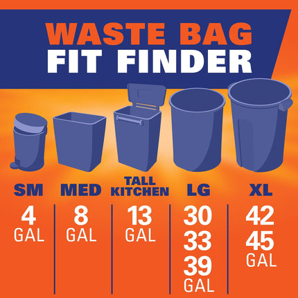 Hefty Ultra Strong 13 Gallon Trash Bags, Tall Kitchen Trash Bags 13 Gallon Size, Drawstring Closure, Continuous Odor Control, White, Clean Burst Scent, 110 Bags