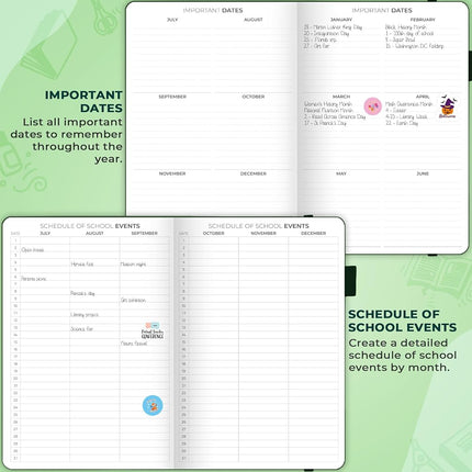 Clever Fox Teacher Planner – School Year Planner with Calendars & Lesson Plans – Teacher Plan Book for Classroom & Homeschool Organization - Undated, A5 Size, Hardcover (Dark Green), CFTP