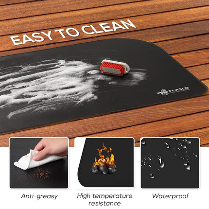 FLASLD Fireproof Indoor Fireplace Mat, Outdoor Flame-Resistant Pad Fiberglass Rug for Hearth and Chiminea, Ember Protection Mat for Fireplace Stove (40×60 inch)