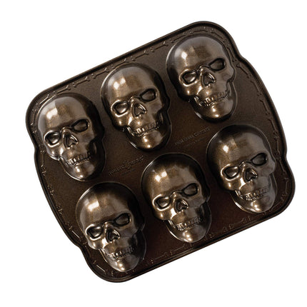 Nordic Ware Skull Cakelet Pan, 3D Cast Aluminium B