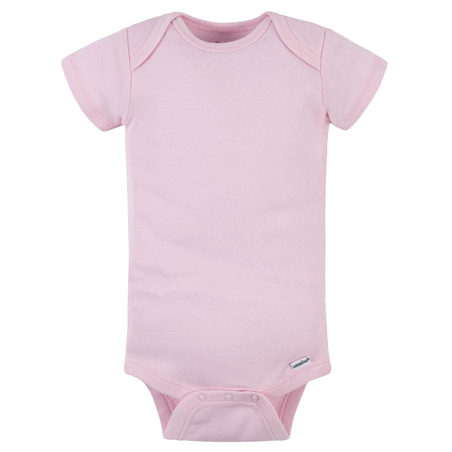 Paquete de 5 bodies Gerber de una pieza, color rosa, 12 meses