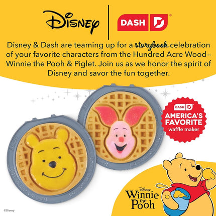 Disney | DASH Removable Ceramic Waffle Plates 2-Pack for the MultiMaker® Mini Maker System (Winnie & Piglet)
