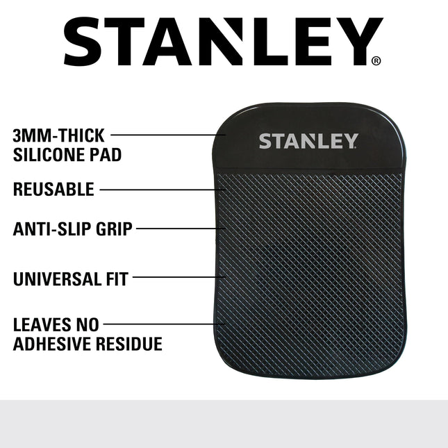 STANLEY S4005 Almohadilla de gel antideslizante extrafuerte para salpicadero, 3.5" x 5.75", para teléfono móvil, tableta, GPS, llaves o gafas de sol, paquete de 4