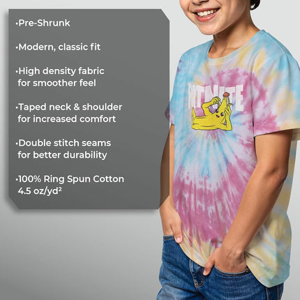 FORTNITE Boys' Peel Yourself Logo T-Shirt, Blue/Pink/Light Yellow, X-Large