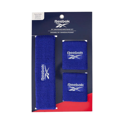 Set de 3 piezas de bandas atléticas unisex – Diadema de entrenamiento de 2.25 pulgadas y muñequeras de 3.25 pulgadas con tecnología Stay Dry, tela de rizo que absorbe la humedad | Accesorios de fitness de calidad para una comodidad activa - Reebok